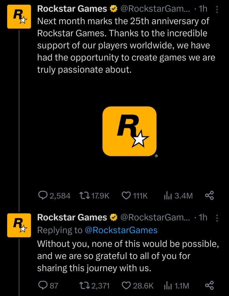 Rockstar's 10th anniversary message : r/GTA6