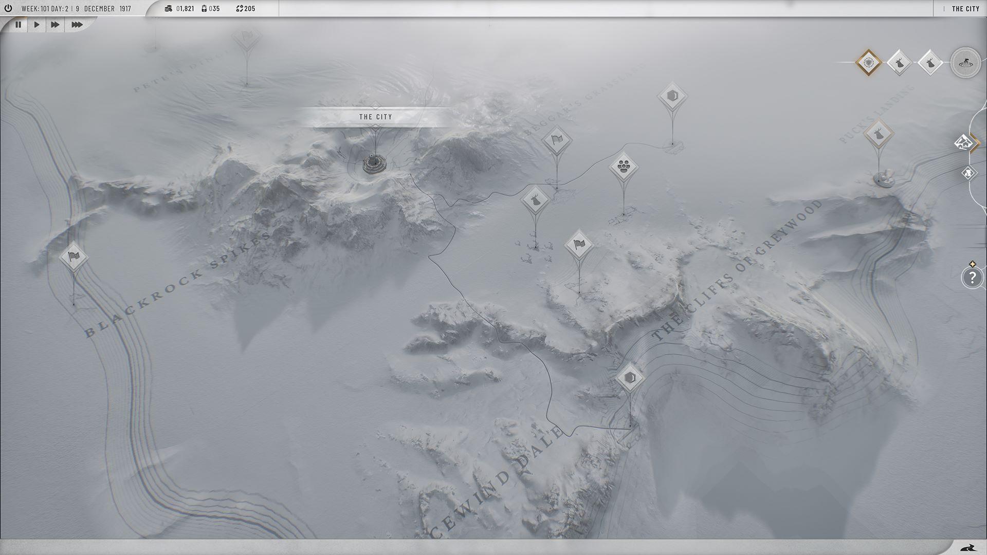 Frostpunk 2 screenshot of map
